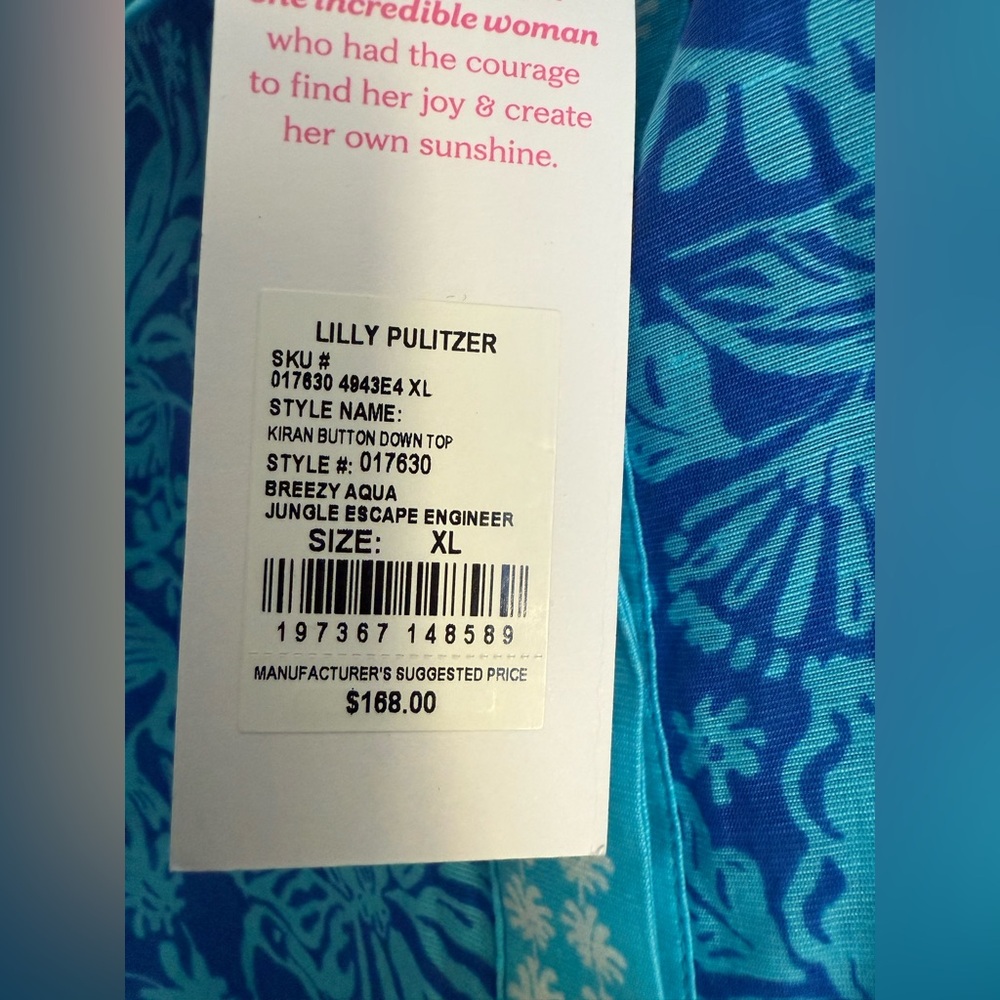 NWT LILLY Pulitzer Kiran Button Down Top XL - Picture 3 of 3
